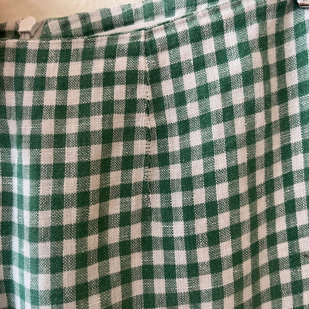 Reformation Green Gingham Linen Pants - Picture 3 of 11
